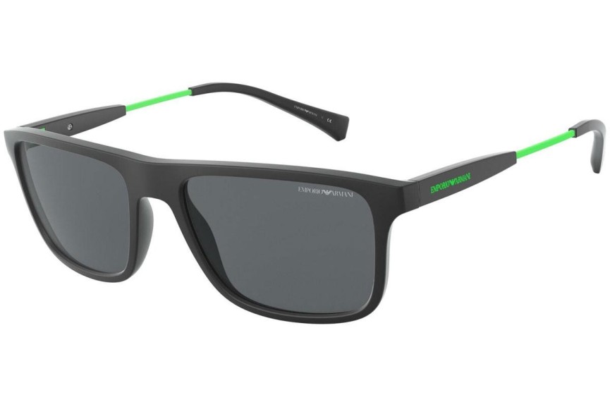 Okulary przeciwsłoneczne Emporio Armani EA4151 504287 Prostokątne Czarne