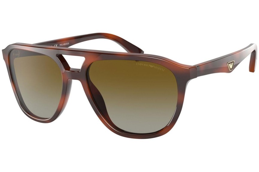 Okulary przeciwsłoneczne Emporio Armani EA4156 5297T5 Polarized Pilotki (Aviator) Havana