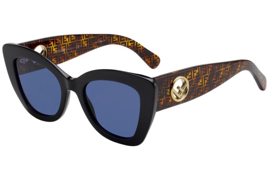 Okulary przeciwsłoneczne Fendi FF0327/S 807/KU Polarized Kocie oczy Czarne