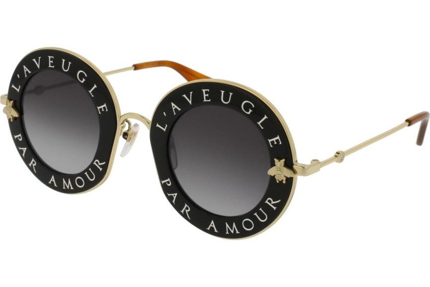 Okulary przeciwsłoneczne Gucci GG0113S 001 Okrągłe Czarne