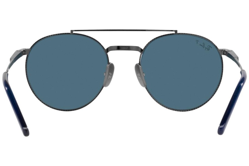 Okulary przeciwsłoneczne Ray-Ban Round II Titanium Chromance Collection RB8237 3142S2 Polarized Okrągłe Szare