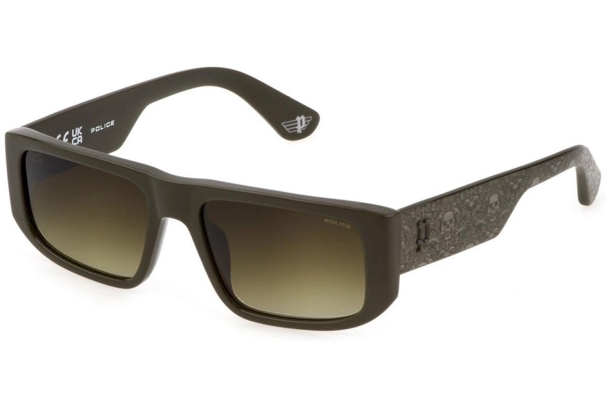 Okulary przeciwsłoneczne Police Goth 2 SPLL13 073M Prostokątne Zielone