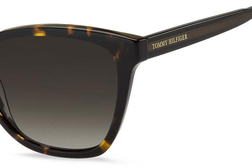 Okulary przeciwsłoneczne Tommy Hilfiger TH1981/S 086/HA Kocie oczy Havana