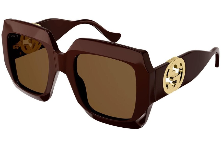 Okulary przeciwsłoneczne Gucci GG1022S 007 Kwadratowe Brązowe