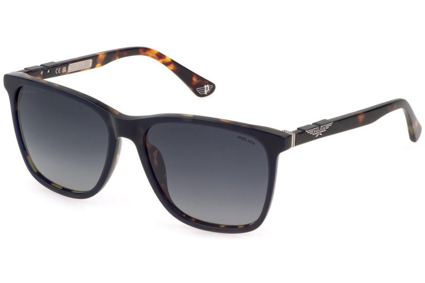 Okulary przeciwsłoneczne Police Origins 1 SPL872Z ADTZ Polarized Kwadratowe Niebieskie