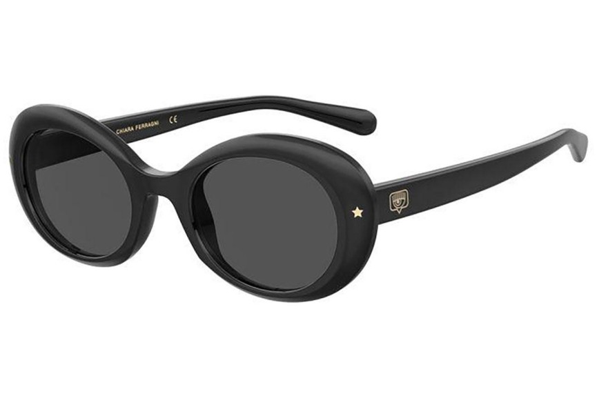 Okulary przeciwsłoneczne Chiara Ferragni CF7028/S 807/IR Owalne Czarne