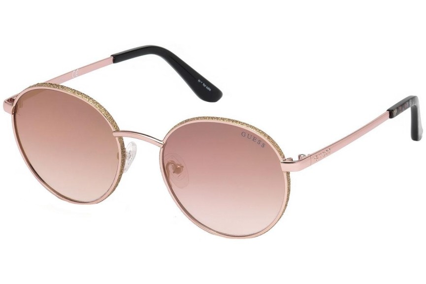 Okulary przeciwsłoneczne Guess GU7556 28U Okrągłe Złote