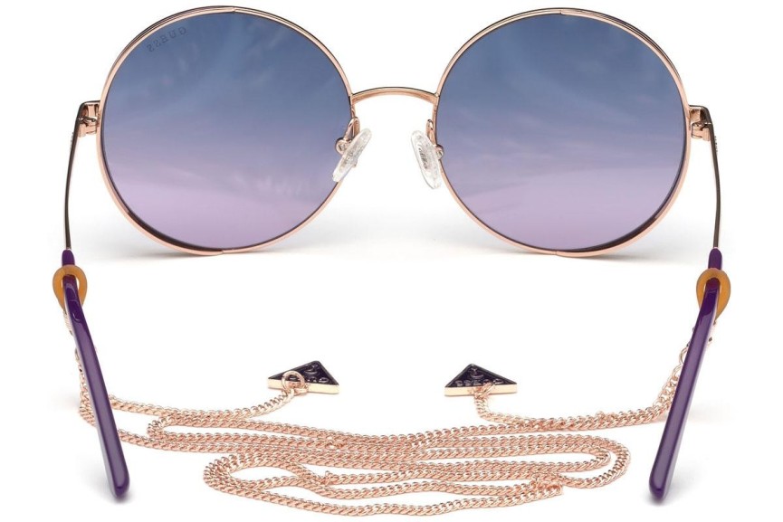Okulary przeciwsłoneczne Guess GU7606 28X Okrągłe Złote
