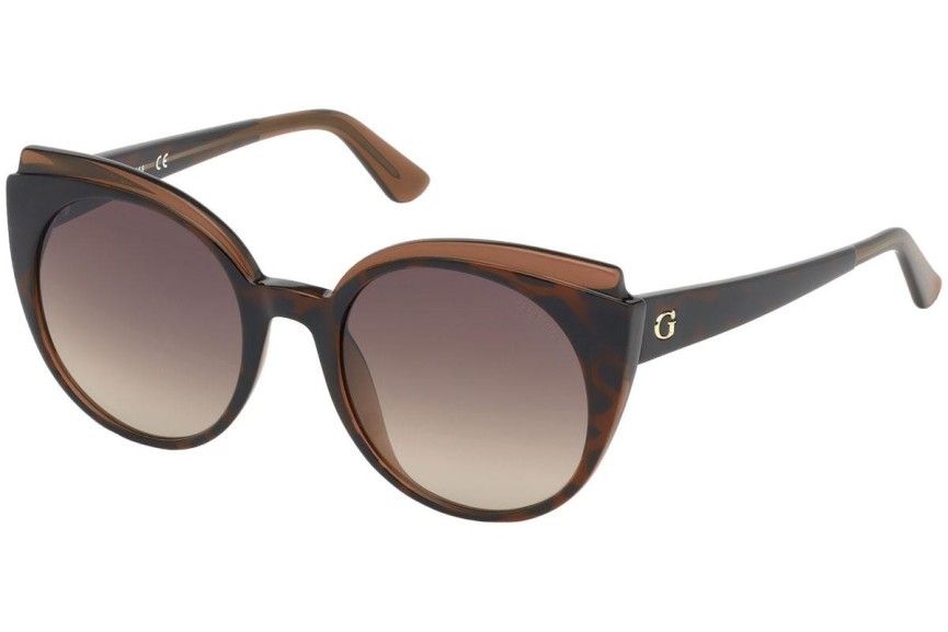 Okulary przeciwsłoneczne Guess GU7591 56F Kocie oczy Havana