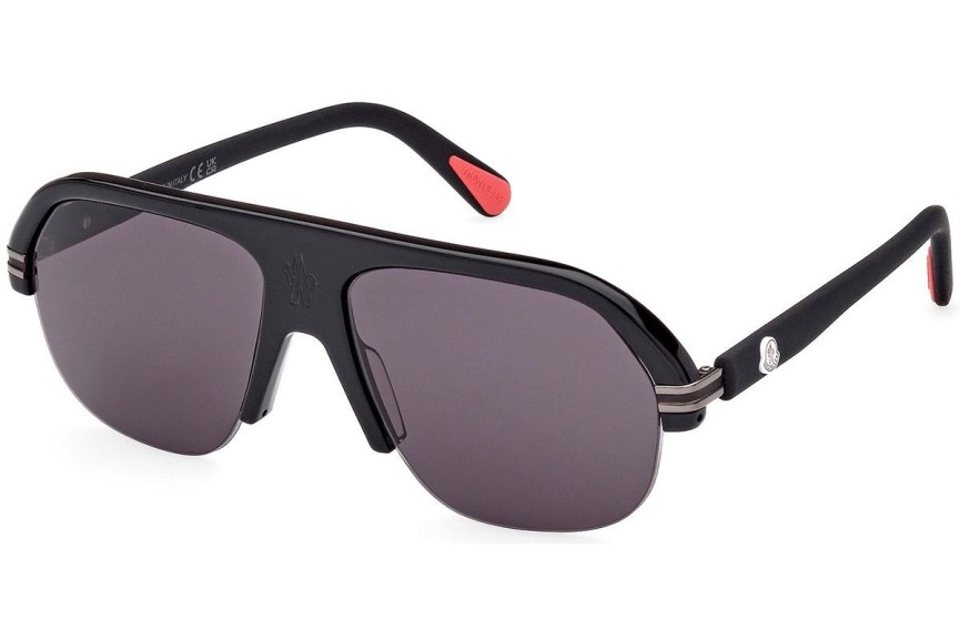 Okulary przeciwsłoneczne Moncler Lodge ML0267 01A Browline Czarne