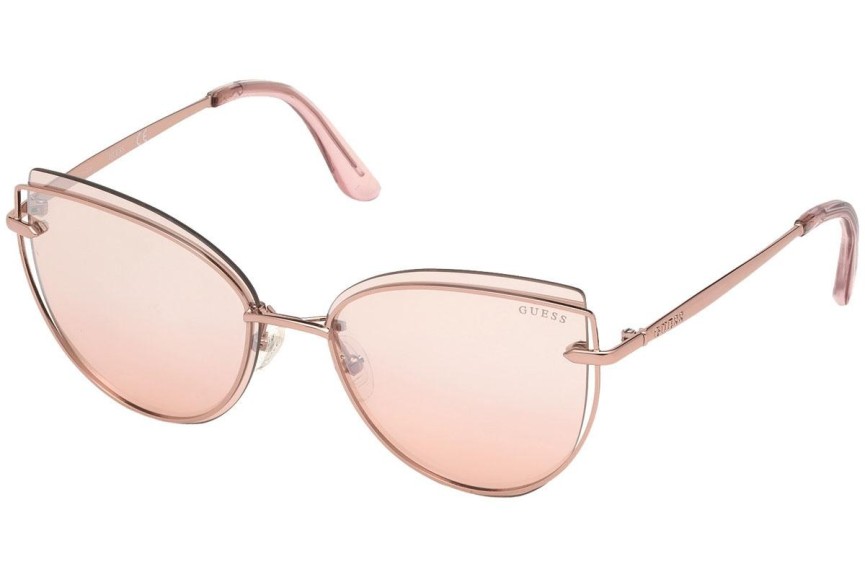 Okulary przeciwsłoneczne Guess GU7617 28U Kocie oczy Złote