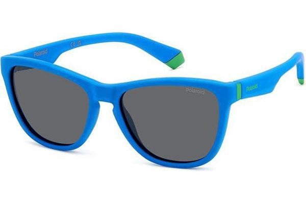Okulary przeciwsłoneczne Polaroid Junior PLD8056/S FLL/M9 Polarized Kwadratowe Niebieskie