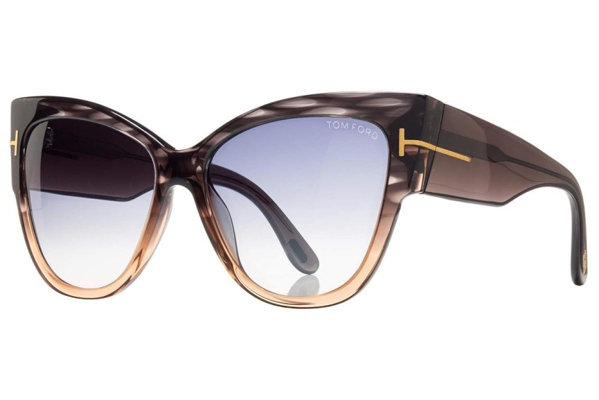 Okulary przeciwsłoneczne Tom Ford Anoushka FT0371 20B Kocie oczy Szare