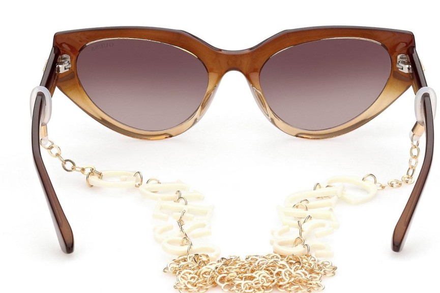 Okulary przeciwsłoneczne Guess GU7787 47F Kocie oczy Brązowe