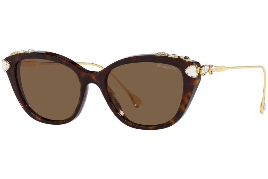 Okulary przeciwsłoneczne Swarovski SK6010 100273 Kocie oczy Havana