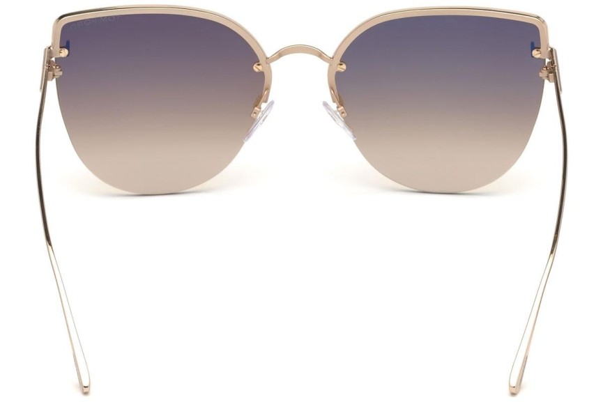 Okulary przeciwsłoneczne Tom Ford Ingrid FT0652 28F Kocie oczy Złote