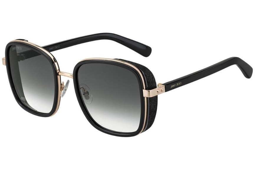 Okulary przeciwsłoneczne Jimmy Choo Elva/S 2M2/9O Kwadratowe Czarne