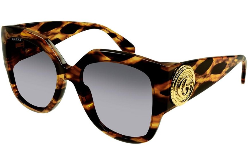 Okulary przeciwsłoneczne Gucci GG1407S 002 Kwadratowe Havana