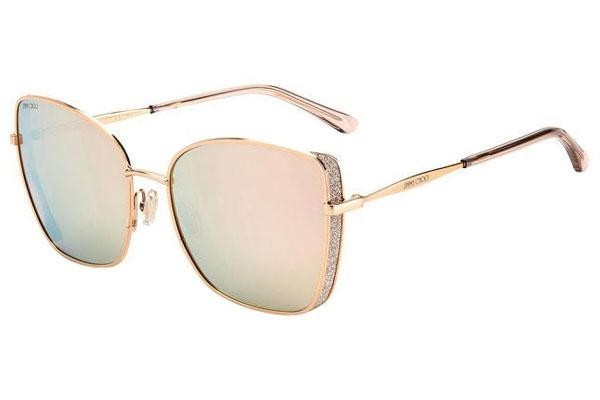 Okulary przeciwsłoneczne Jimmy Choo ALEXIS/S DDB/SQ Kwadratowe Złote