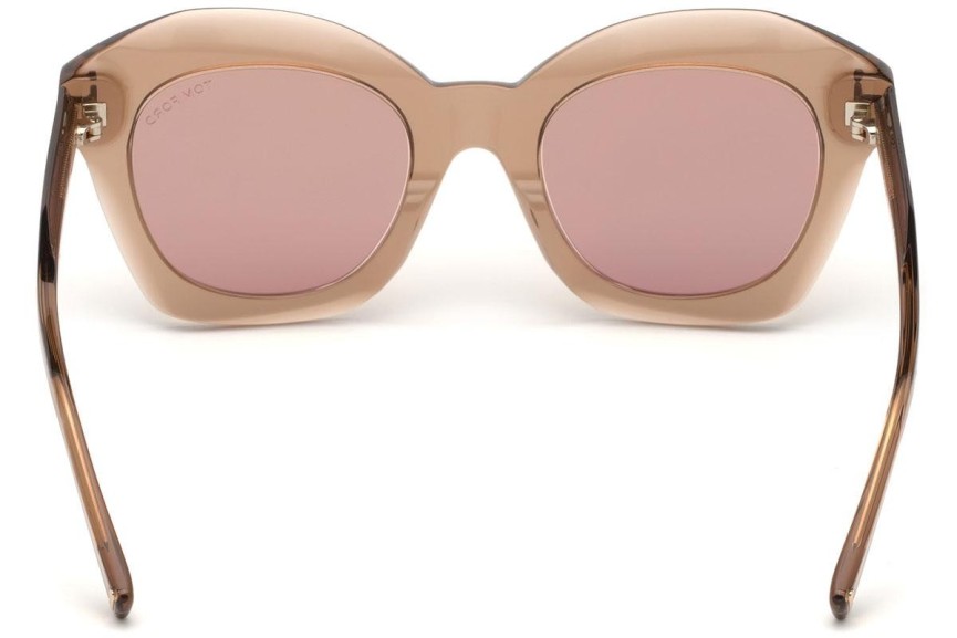 Okulary przeciwsłoneczne Tom Ford Bardot FT0689 45G Kocie oczy Brązowe