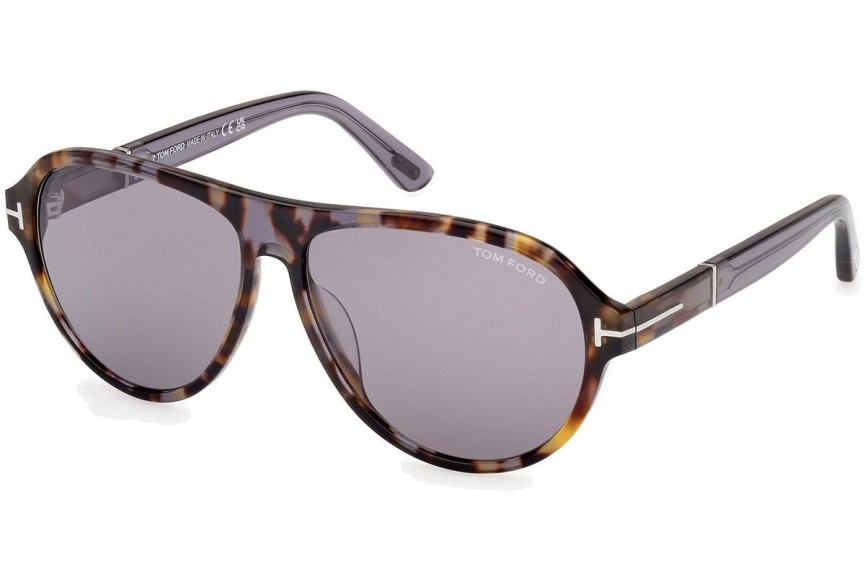 Ochelari de soare Tom Ford Quincy FT1080 55C Pilot Havana