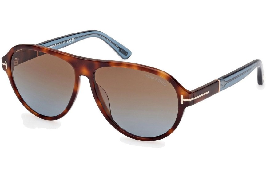 Okulary przeciwsłoneczne Tom Ford Quincy FT1080 53F Pilotki (Aviator) Havana