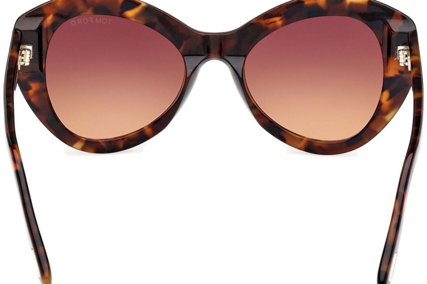 Ochelari de soare Tom Ford Guinevere FT1084 52F Cat Eye Havana