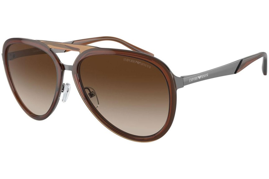 Okulary przeciwsłoneczne Emporio Armani EA2145 336013 Pilotki (Aviator) Brązowe