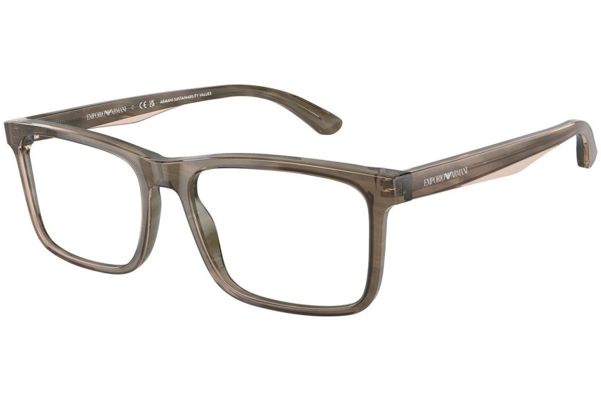 Okulary korekcyjne Emporio Armani EA3227 6055 Prostokątne Brązowe