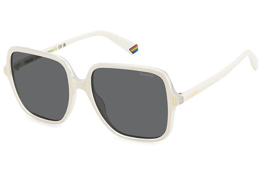 Okulary przeciwsłoneczne Polaroid PLD6219/S VK6/M9 Polarized Kwadratowe Białe