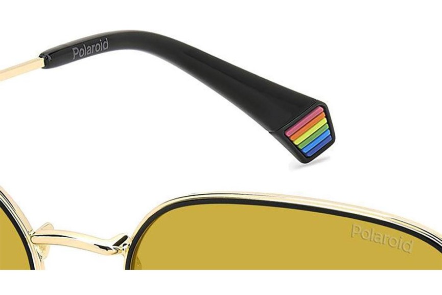 Слънчеви очила Polaroid PLD6214/S/X DYG/MU Polarized Правоъгълни Златна