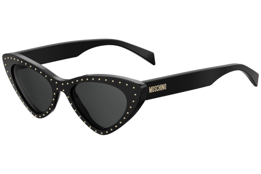 Okulary przeciwsłoneczne Moschino MOS006/S 807/IR Kocie oczy Czarne