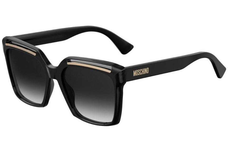 Okulary przeciwsłoneczne Moschino MOS035/S 807/9O Kwadratowe Czarne