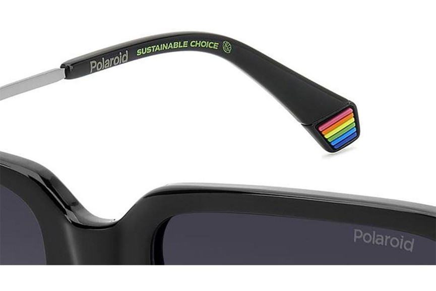 Okulary przeciwsłoneczne Polaroid PLD6220/S/X 807/WJ Polarized Prostokątne Czarne