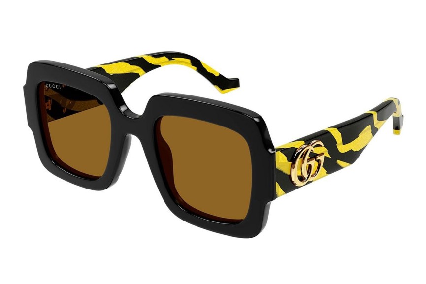 Okulary przeciwsłoneczne Gucci GG1547S 004 Prostokątne Czarne