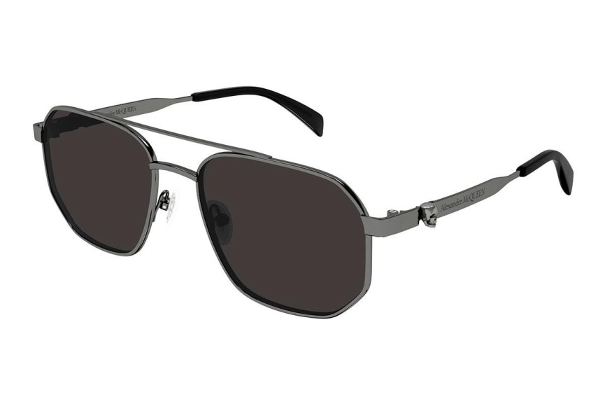 Okulary przeciwsłoneczne Alexander McQueen AM0458S 001 Pilotki (Aviator) Szare