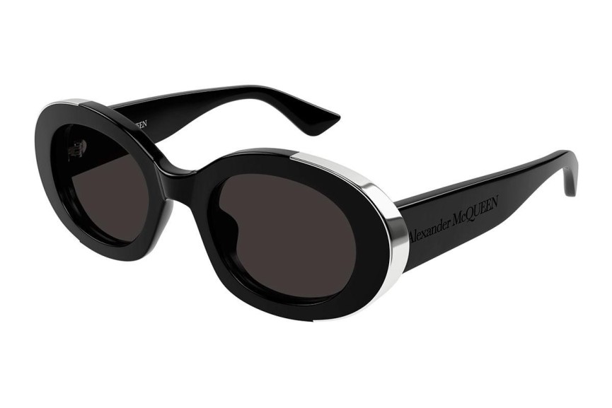 Okulary przeciwsłoneczne Alexander McQueen AM0445S 001 Okrągłe Czarne