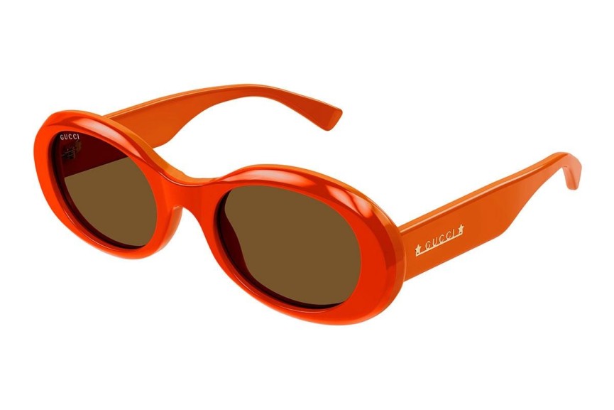 Okulary przeciwsłoneczne Gucci GG1587S 003 Okrągłe Pomarańczowe