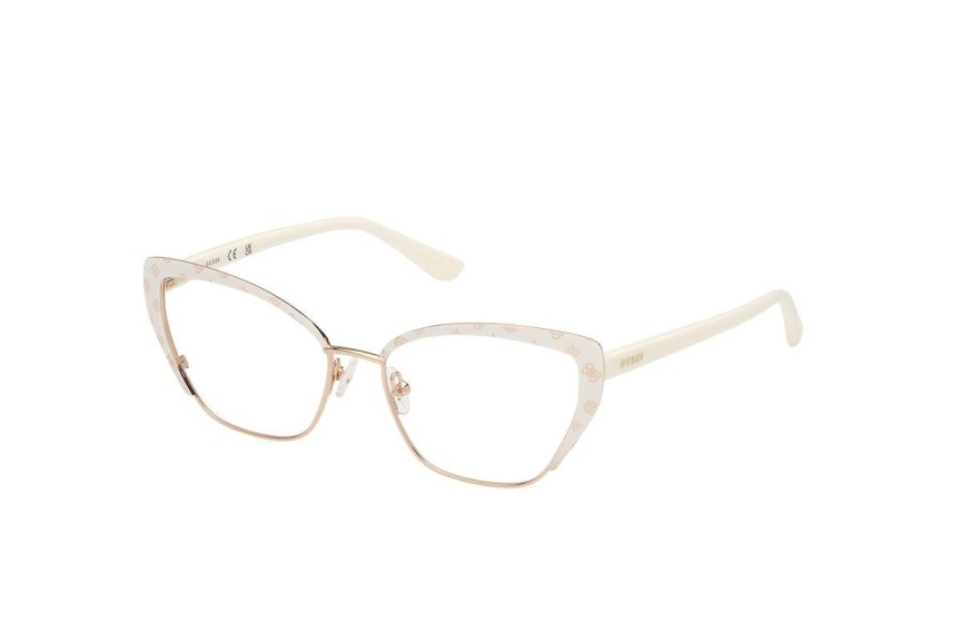 Okulary korekcyjne Guess GU50122 021 Kocie oczy Białe