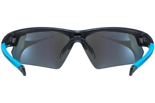 Okulary przeciwsłoneczne uvex sportstyle 224 Black Mat / Blue S3 Prostokątne Czarne