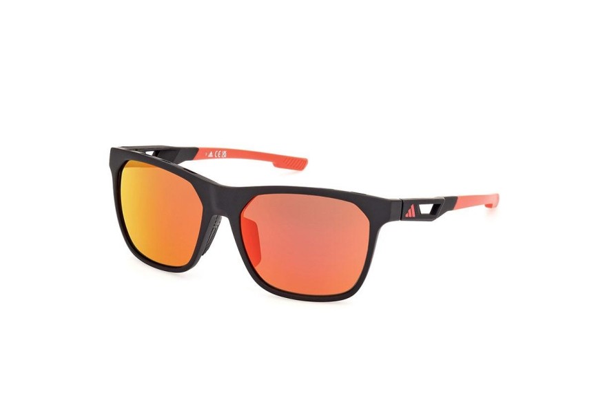 Ochelari de soare Adidas Sport SP0091 02L Dreptunghiulari Negri