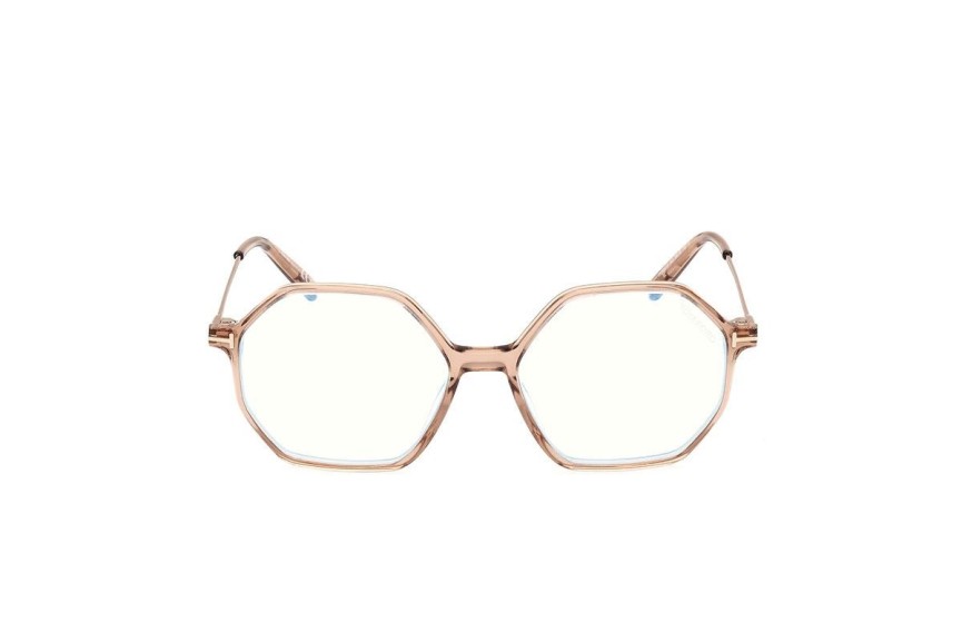 Okulary korekcyjne Tom Ford FT5952-B 045 Prostokątne Brązowe