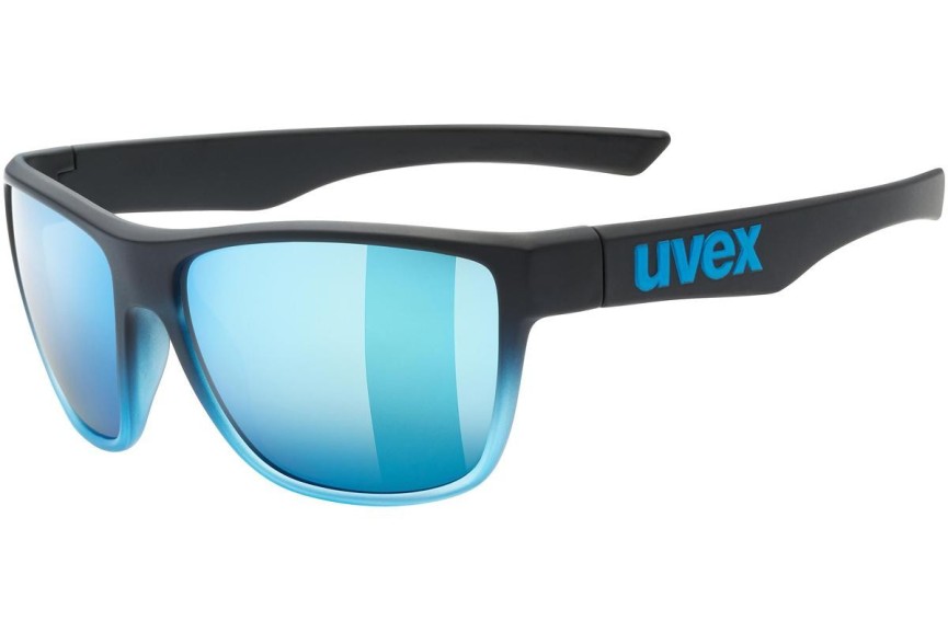 Okulary przeciwsłoneczne uvex lgl 41 Black / Blue Mat S3 Kwadratowe Czarne