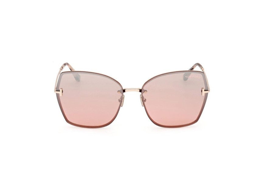 Okulary przeciwsłoneczne Tom Ford FT1107 28U Kwadratowe Złote