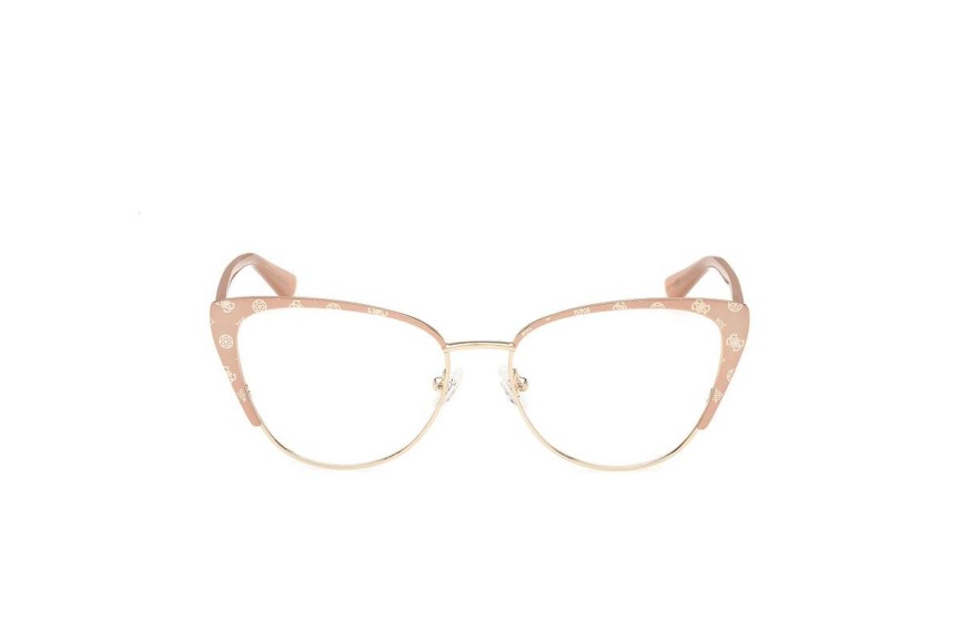 Okulary korekcyjne Guess GU50121 059 Kocie oczy Beżowe