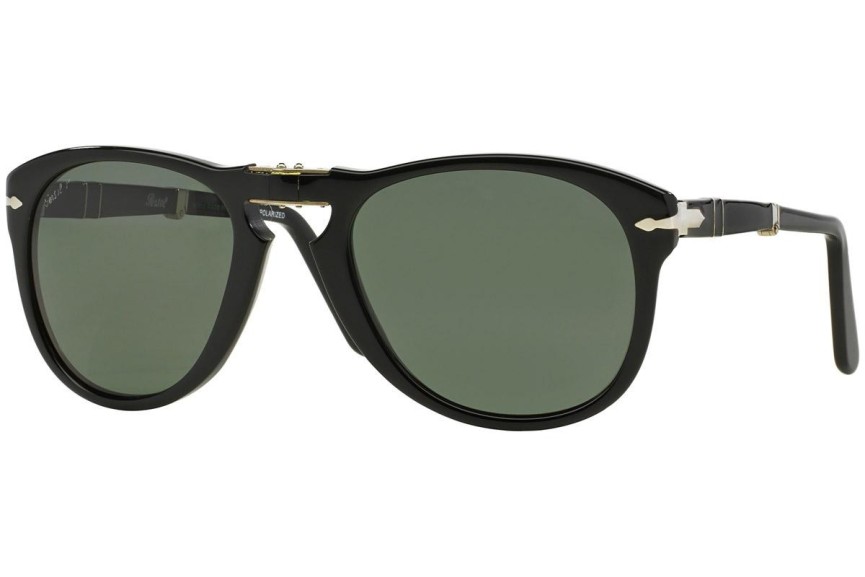 Okulary przeciwsłoneczne Persol Folding 714 Series PO0714 95/58 Polarized Pilotki (Aviator) Czarne