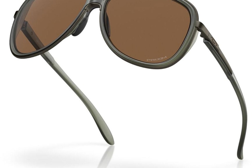 Okulary przeciwsłoneczne Oakley Split Time OO4129 412925 PRIZM Bronze Pilotki (Aviator) Zielone
