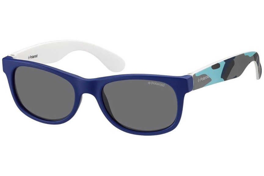 Okulary przeciwsłoneczne Polaroid Junior P0300 T6D/Y2 Polarized Kwadratowe Niebieskie