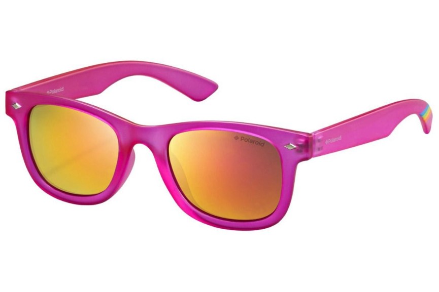 Okulary przeciwsłoneczne Polaroid Junior PLD8009/N IMS/AI Polarized Kwadratowe Różowe