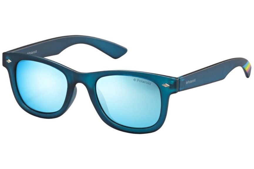 Okulary przeciwsłoneczne Polaroid Junior PLD8009/N UJO/JY Polarized Kwadratowe Niebieskie